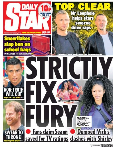Daily Star Newspaper Front Page for 23 October 2018