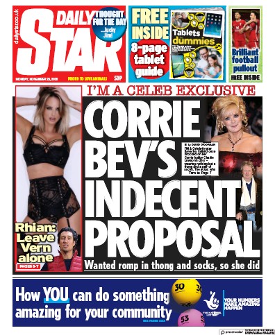 Daily Star Newspaper Front Page for 23 November 2020
