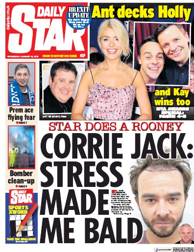 Daily Star Newspaper Front Page for 23 January 2019