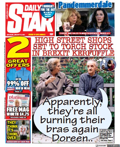 Daily Star Newspaper Front Page for 23 January 2021