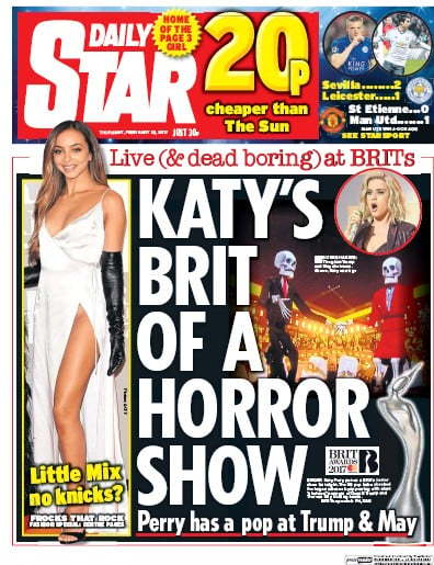 Daily Star Newspaper Front Page for 23 February 2017