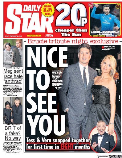 Daily Star Newspaper Front Page for 23 February 2018