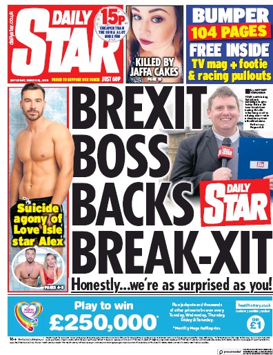 Daily Star Newspaper Front Page for 23 March 2019