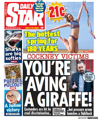 Daily Star Newspaper Front Page for 23 March 2022