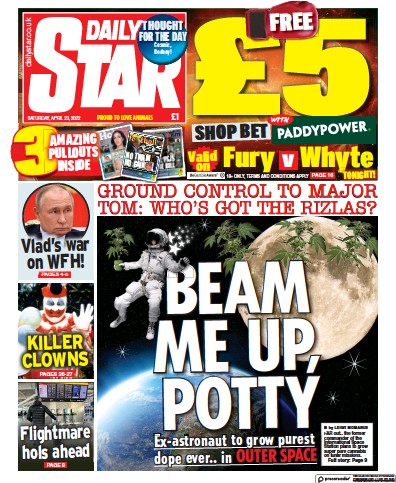 Daily Star Newspaper Front Page for 23 April 2022
