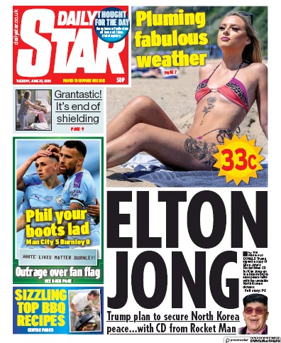 Daily Star Newspaper Front Page for 23 June 2020
