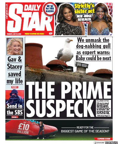 Daily Star Newspaper Front Page for 23 July 2019