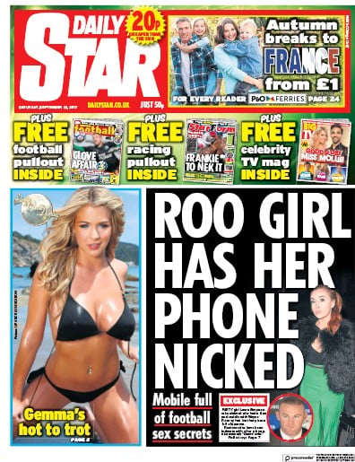 Daily Star (UK) Newspaper Front Page for 23 September 2017