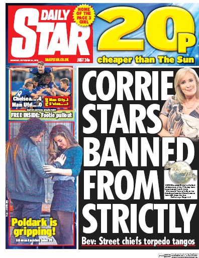 Daily Star Newspaper Front Page for 24 October 2016