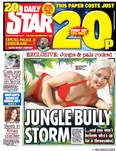 Daily Star Newspaper Front Page for 24 November 2015