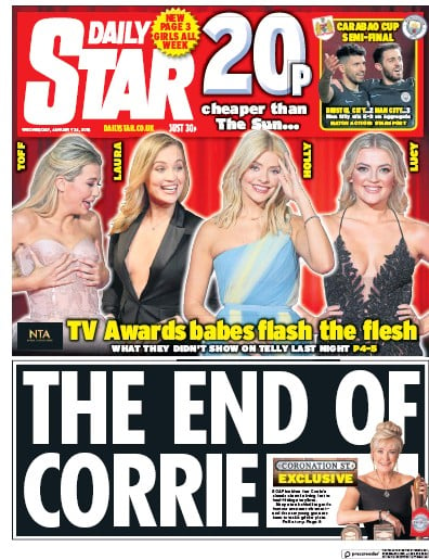 Daily Star Newspaper Front Page for 24 January 2018