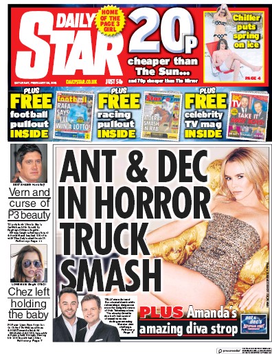 Daily Star Newspaper Front Page for 24 February 2018