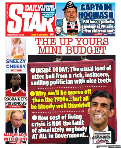 Daily Star Newspaper Front Page for 24 March 2022
