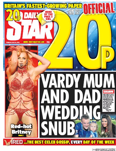 Daily Star Newspaper Front Page for 24 May 2016