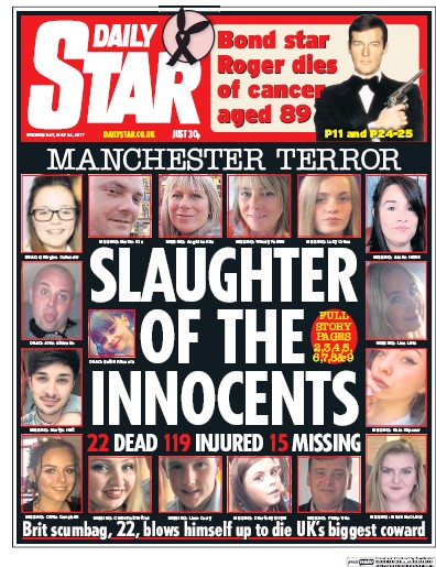 Daily Star Newspaper Front Page for 24 May 2017