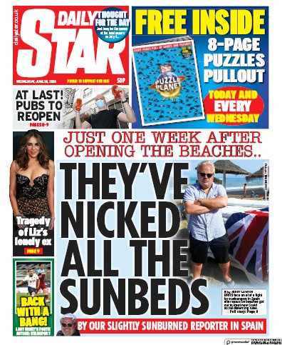 Daily Star Newspaper Front Page for 24 June 2020