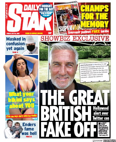 Daily Star Newspaper Front Page for 24 July 2020