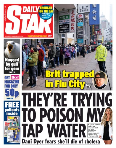 Daily Star Newspaper Front Page for 25 January 2020