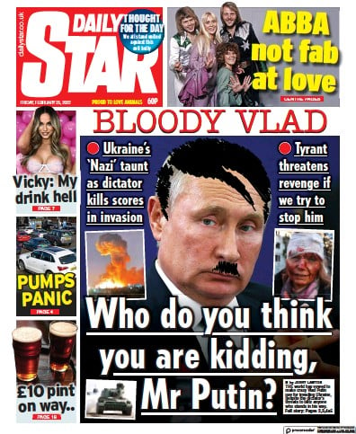 Daily Star Newspaper Front Page for 25 February 2022