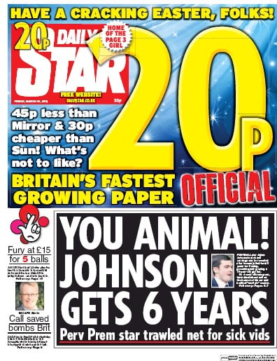 Daily Star Newspaper Front Page for 25 March 2016