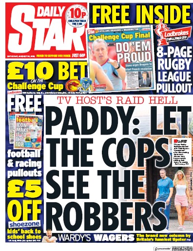 Daily Star Newspaper Front Page for 25 August 2018