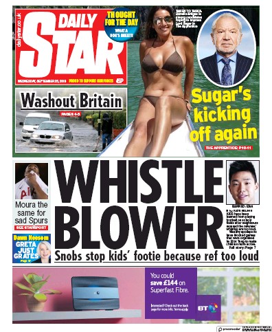 Daily Star Newspaper Front Page for 25 September 2019