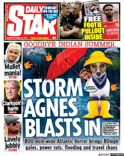 Daily Star Newspaper Front Page for 25 September 2023