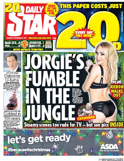 Daily Star Newspaper Front Page for 26 November 2015