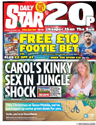 Daily Star Newspaper Front Page for 26 November 2016