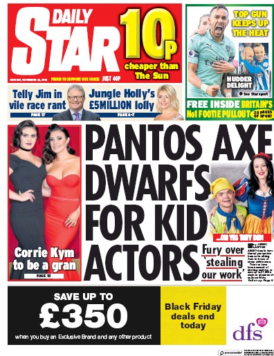 Daily Star Newspaper Front Page for 26 November 2018