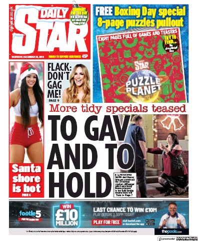 Daily Star Newspaper Front Page for 26 December 2019