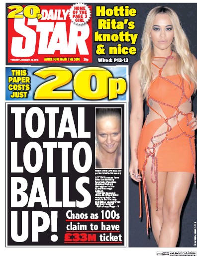Daily Star Newspaper Front Page for 26 January 2016