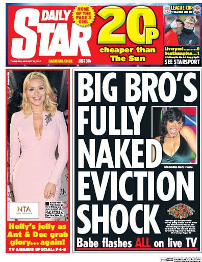 Daily Star Newspaper Front Page for 26 January 2017