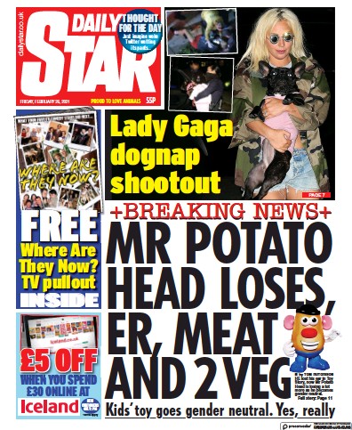 Daily Star Newspaper Front Page for 26 February 2021