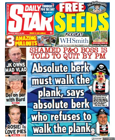 Daily Star Newspaper Front Page for 26 March 2022