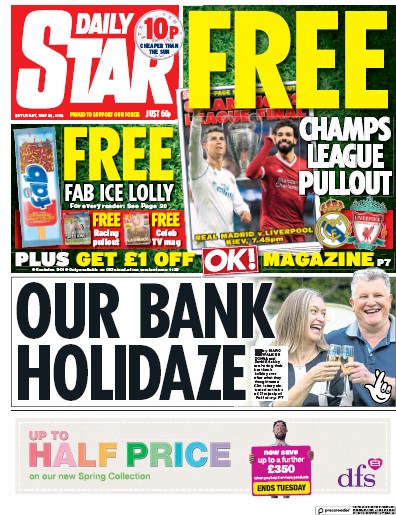 Daily Star Newspaper Front Page for 26 May 2018