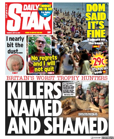 Daily Star Newspaper Front Page for 26 May 2020