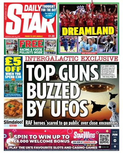 Daily Star (UK) Newspaper Front Page for 26 May 2025