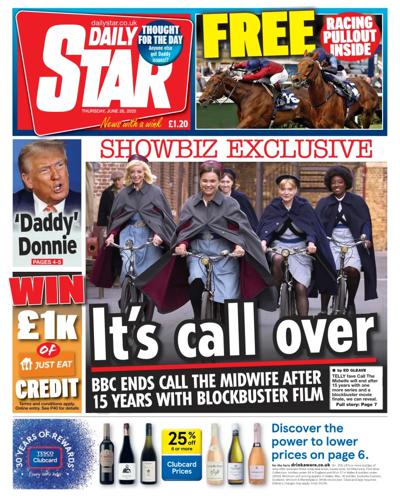 Daily Star (UK) Newspaper Front Page for 26 June 2025