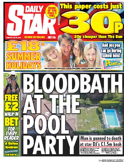 Daily Star Newspaper Front Page for 26 July 2016