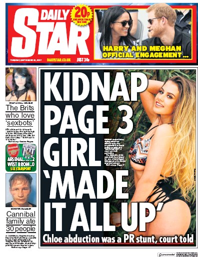 Daily Star Newspaper Front Page for 26 September 2017