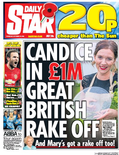 Daily Star Newspaper Front Page for 27 October 2016
