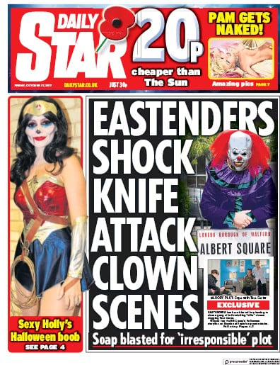 Daily Star Newspaper Front Page for 27 October 2017