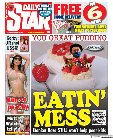 Daily Star Newspaper Front Page for 27 October 2020