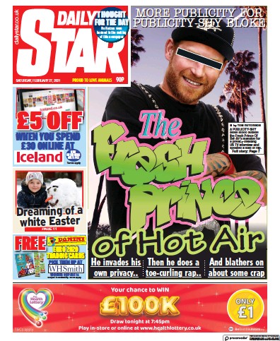 Daily Star Newspaper Front Page for 27 February 2021