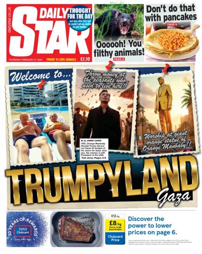 Daily Star (UK) Newspaper Front Page for 27 February 2025