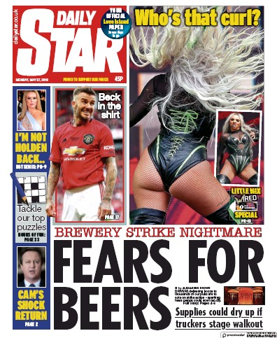 Daily Star Newspaper Front Page for 27 May 2019