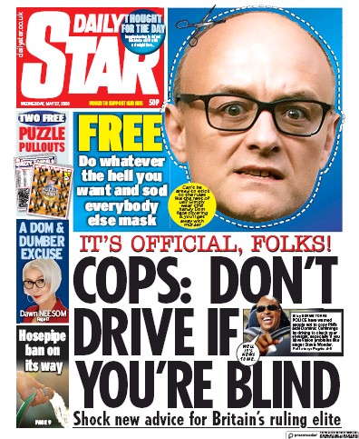Daily Star Newspaper Front Page for 27 May 2020