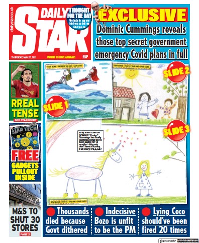 Daily Star Newspaper Front Page for 27 May 2021