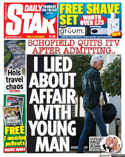 Daily Star (UK) Newspaper Front Page for 27 May 2023